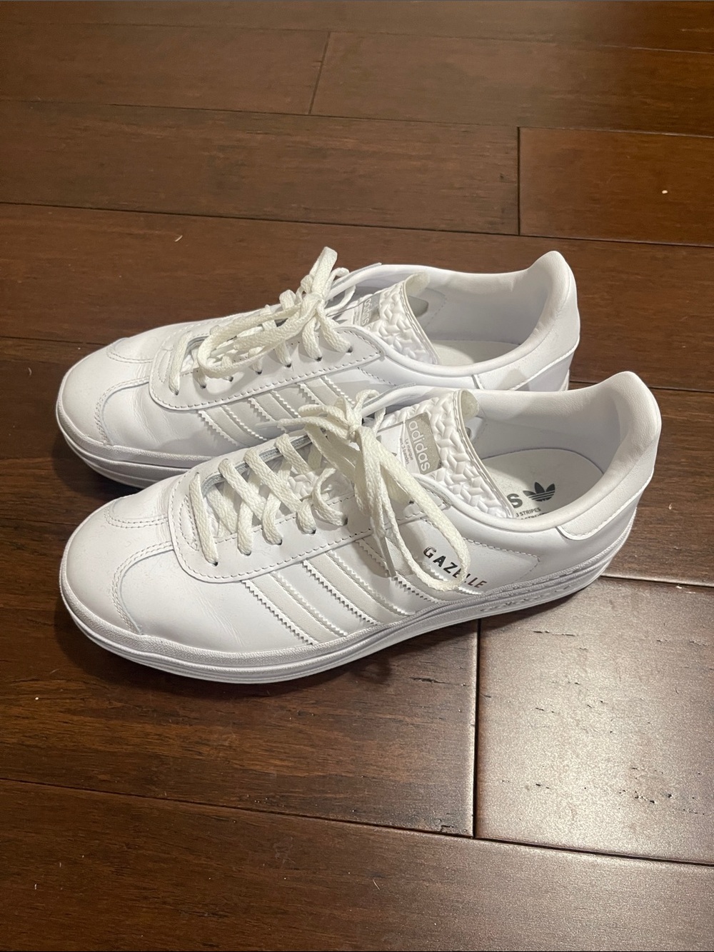 adidas White Gazelle Low-Top Sneakers